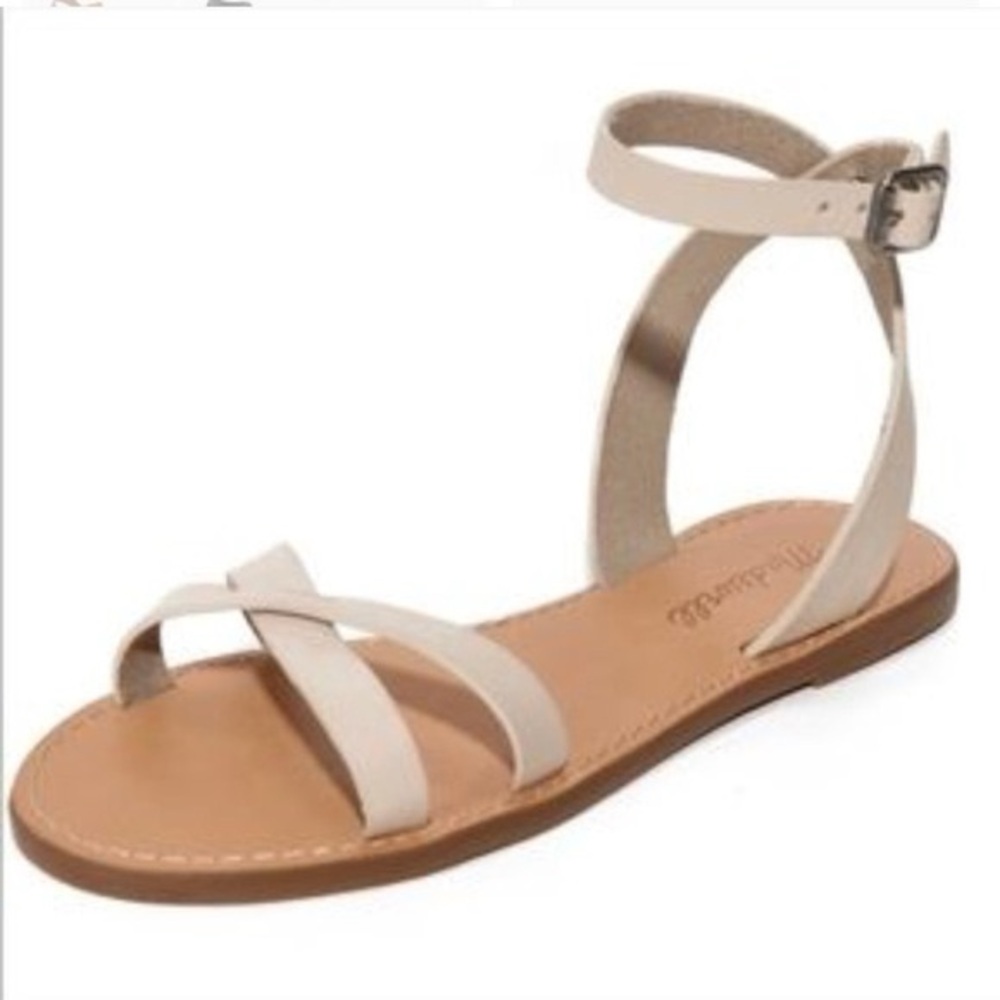 Madewell Women's White Ankle-Strap Leather Sandals